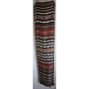 Smithsonian Institution Silk Scarf Black Red Yellow Geometric Italy Boho Wrap